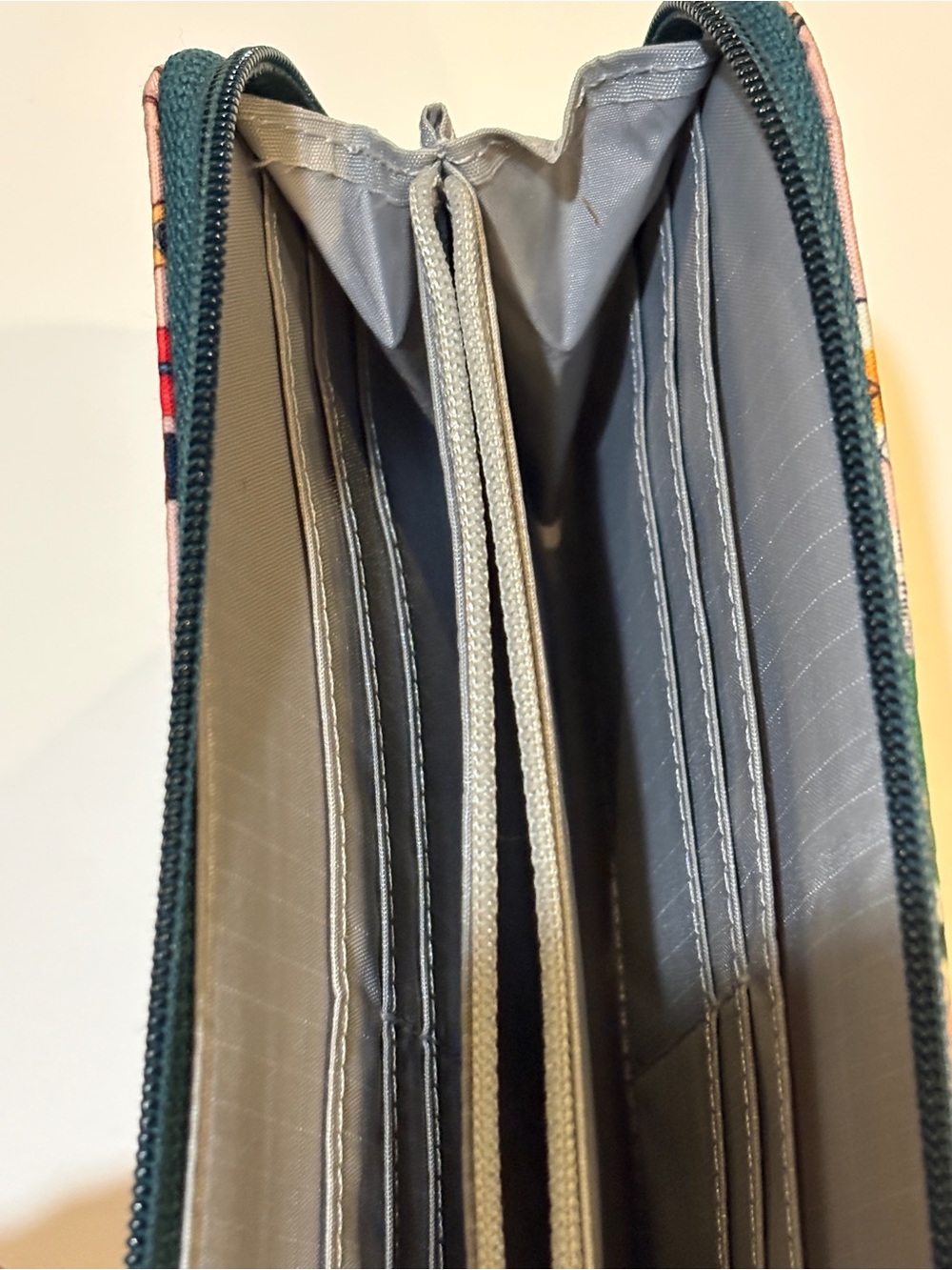 LeSportsac Pink Tropical Print Zip Wallet with Teal and Navy Accents - Picture 8 of 8